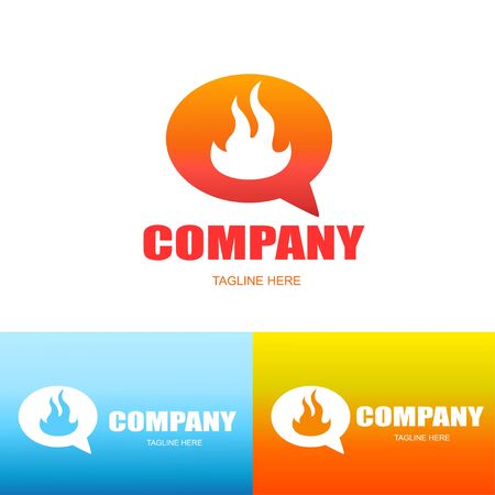 Hot Topic Logo,set of fire logo,vector logo templateのイラスト素材