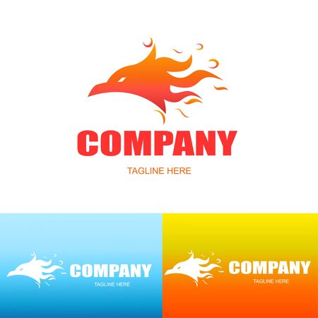 Bird logo,travel logo,fire bird icon.vector logo templateのイラスト素材