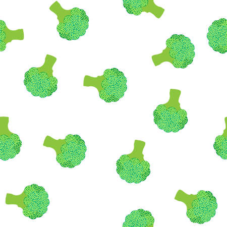 Seamless pattern with broccolis. Vector illustration