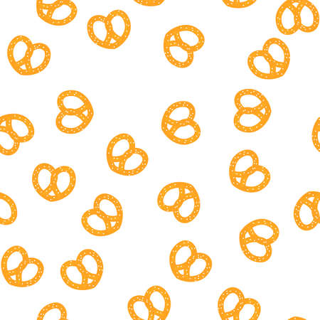 Seamless pattern with pretzels. Vector illustrationのイラスト素材