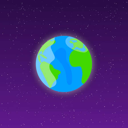 Colorful earth planet icon. Vector illustration