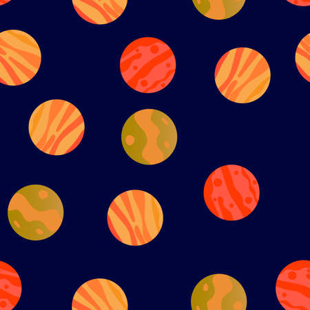 Planet seamless pattern. Vector illustrationのイラスト素材
