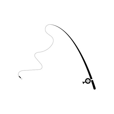 Fishing rod icon isolated on white background. Vector illustrationのイラスト素材
