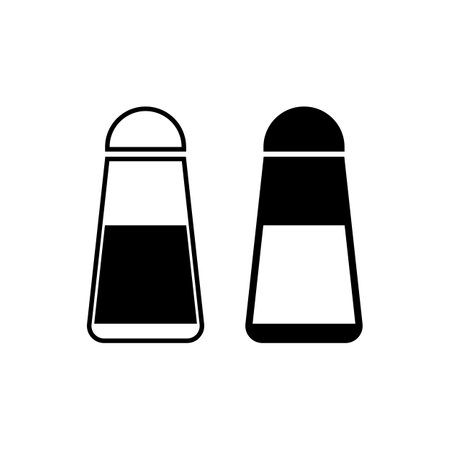 Salt and pepper shakers icon isolated on white backgroundのイラスト素材
