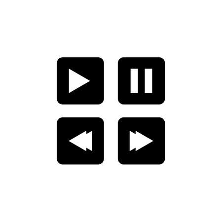 Media Icons isolated on white background. Vector illustrationのイラスト素材