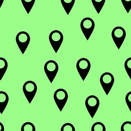 Seamless pattern with map pointer.Vector illustrationのイラスト素材