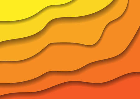 Colorful yellow and orange shapes background. Vector illustrationのイラスト素材