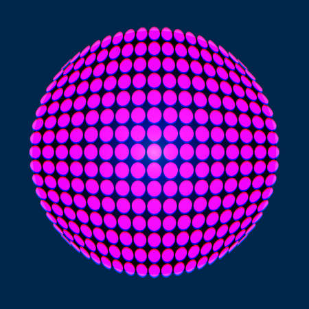 Circle with pink shapes on dark background. Vector illustrationのイラスト素材