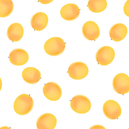 Seamless pattern with colorful apricots. Vector illustrationのイラスト素材