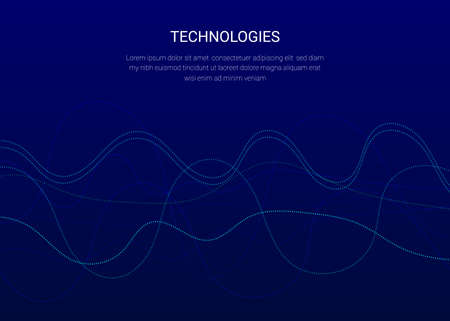 Abstract wavy lines on blue background