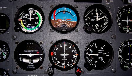 light aircraft flight instrumentsの写真素材
