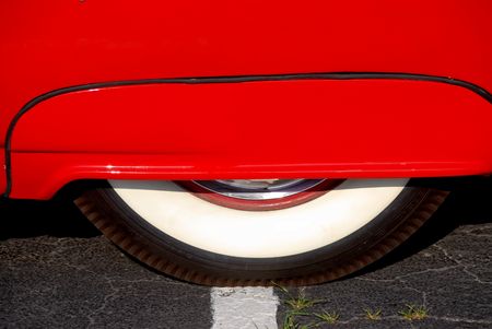 classic car detail of wheelの写真素材
