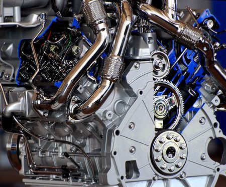 cutaway of high performance auto engine
