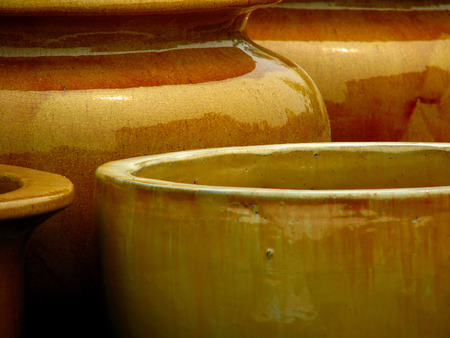 clay jars and bowlsの写真素材