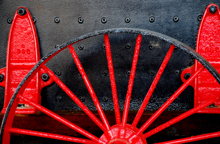colorful wheel on a vintage steem engineの写真素材