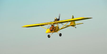 ultralight aircraft in flight