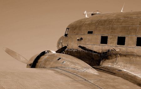classic airliner in sepia