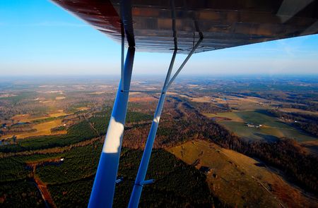 countryside from small aircraftの写真素材