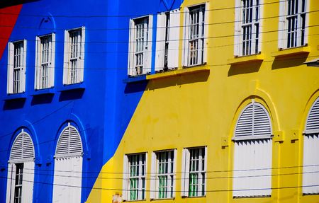 colorful tropical buildingの写真素材