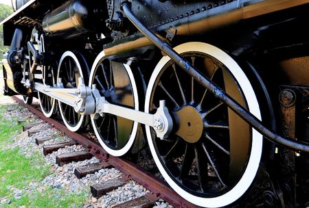 train wheels and trackの写真素材