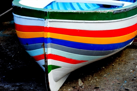 colorful wood boatの写真素材
