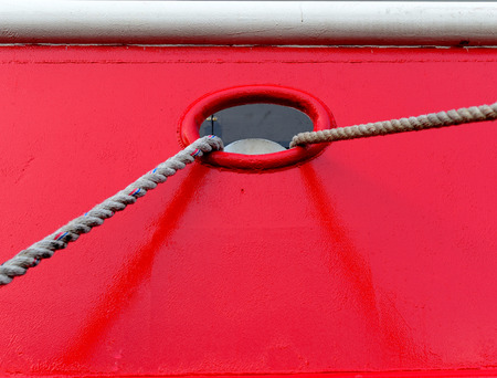 side view of ship with linesの写真素材