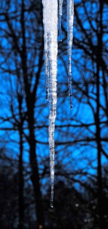 ice against a blue skyの写真素材