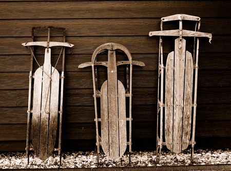 vintage sledsの写真素材