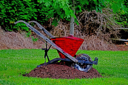 vintage wheelbarrowの写真素材