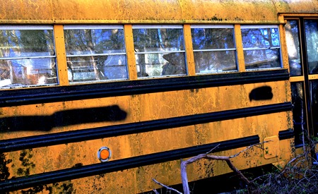 abandoned school bus