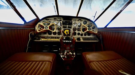 cotpit of classic aircraft