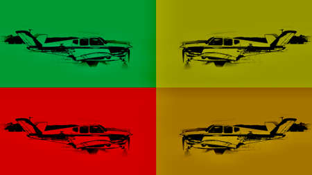 pop art type illustration of general aviation aircraft