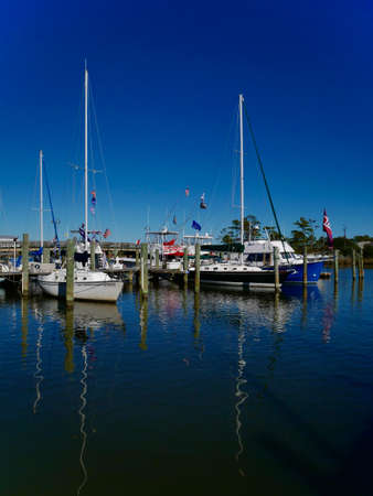 boats docked along an east coast waterway