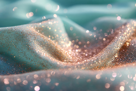 Abstract background of glittering fabric with bokeh defocused lightsの素材