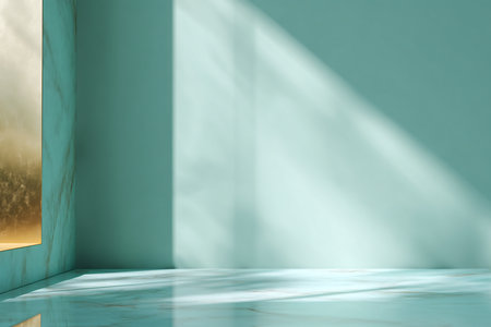 3d render of empty room with yellow wall and concrete floor.の素材