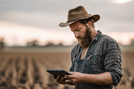 Side view of mature male scientist in eyeglasses working with dna hologram in laboratory. Science and technology conceptの素材