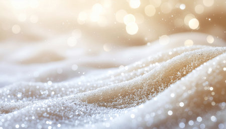 Christmas background with bokeh defocused lights and snowflakesの素材