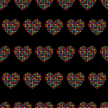 Seamless pattern with colorful heartsのイラスト素材