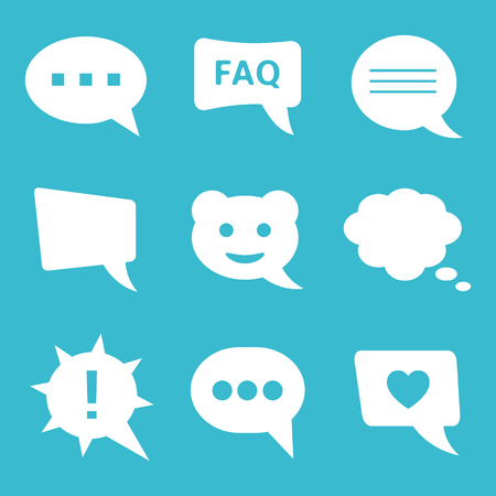 Blank white speech bubblesのイラスト素材