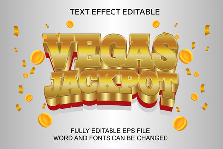 3D TEXT EFFECT VEGAS JACKPOT GOLD VECTORのイラスト素材