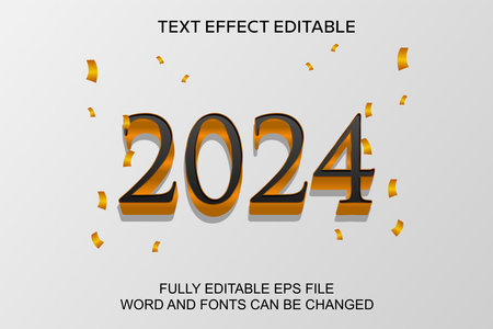 3d text effect 2024 new year vector editableのイラスト素材