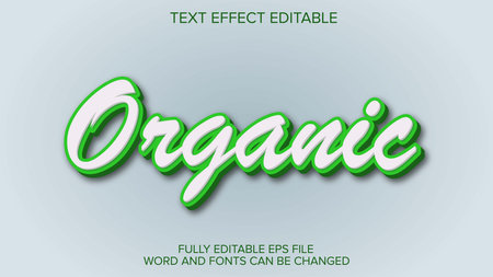Organic text effect, green 3d style editable text effectのイラスト素材