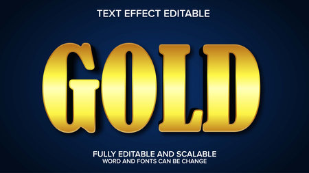 Gold text style editable text effect, Editable Graphic Design Templateのイラスト素材