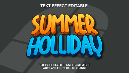 Editable text effect - Summer Holiday. 3d Text Style Effectのイラスト素材
