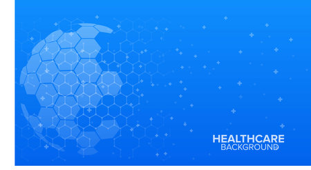 Abstract medical background with hexagons and molecules. Vector illustration for your designのイラスト素材