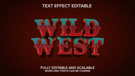Editable text effect - Wild West style text effect. Graphic concept for your designのイラスト素材