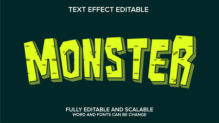 Editable text effect - MONTHETTER 3d style templateのイラスト素材