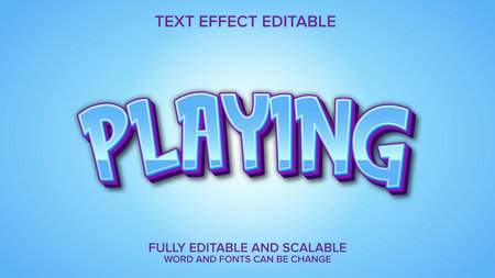 playing text effect vector editable