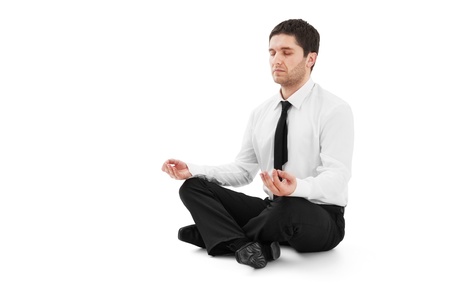 Businessman meditatingの写真素材