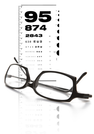 Eyeglasses and eye chartの写真素材